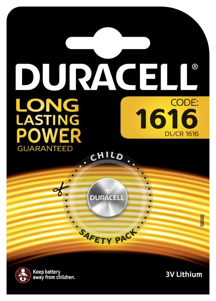 Ersatz-Lithium Knopfzelle Duracell DL1616 1er Blister