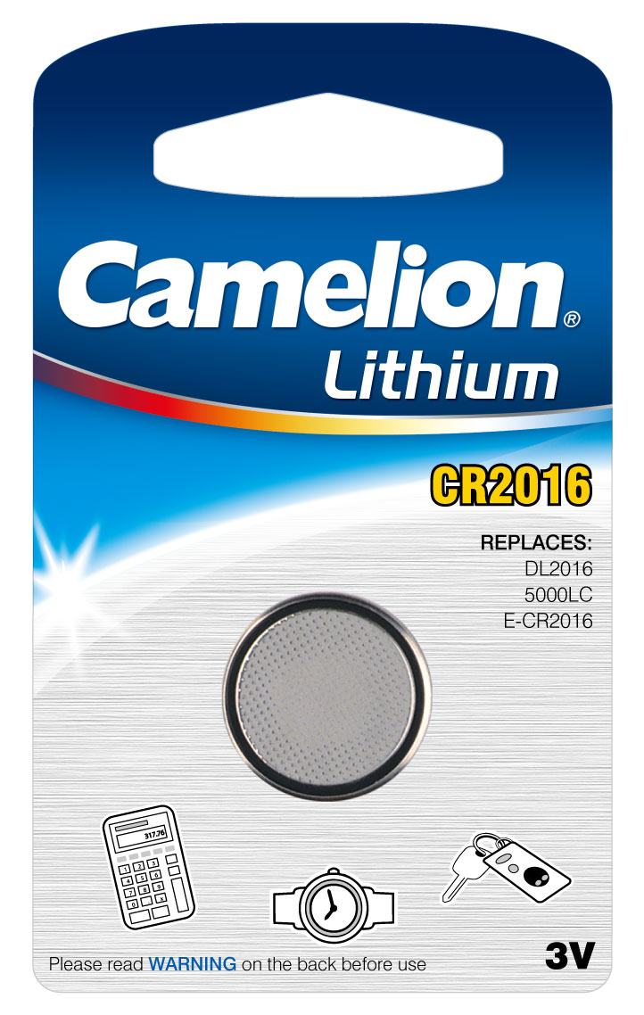 Ersatz-Lithium Knopfzelle Camelion CR2016 1er Blister