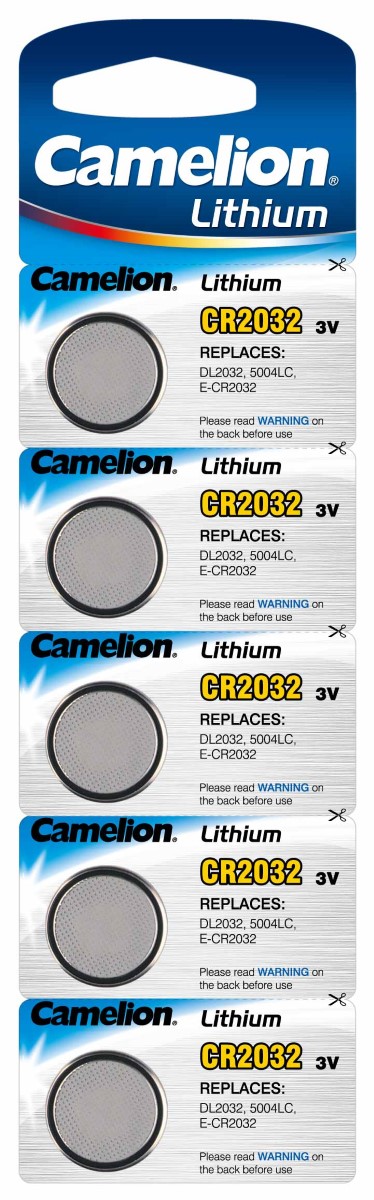 Ersatz-Lithium Knopfzelle Camelion CR2032 5er Blister