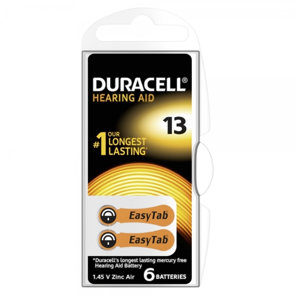 Ersatz-Duracell Hörgerätebatterie DA13 6er Blister