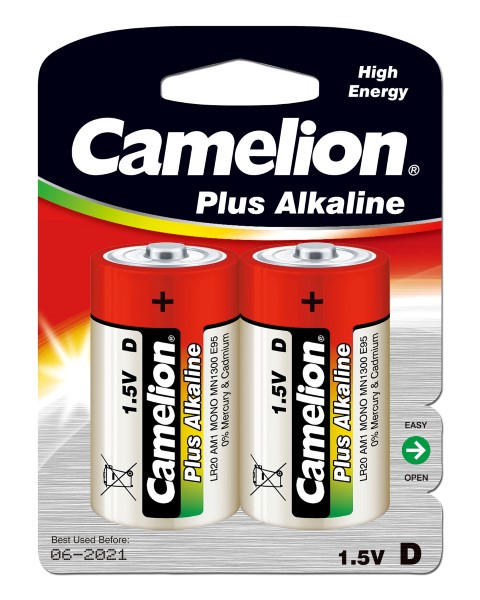 Ersatz-Batterie Camelion Plus Typ D Alkaline 2er Blister