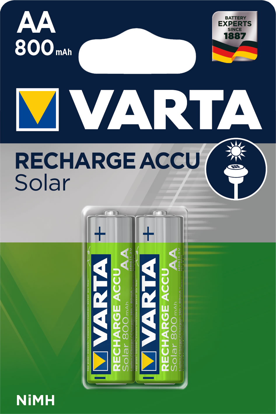 Ersatz-Varta Mignonakku 800mAh NiMH 2er Blister