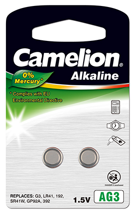 Ersatz-Camelion Knopfzelle AG3 2er Blister