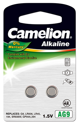 Ersatz-Camelion Knopfzelle AG9 2er Blister