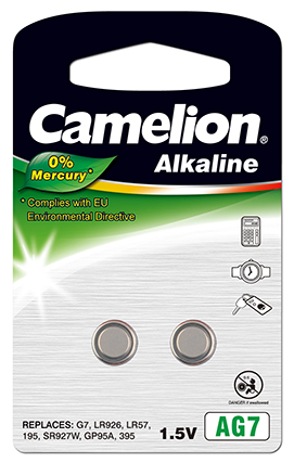 Ersatz-Camelion Knopfzelle 395 LR57 LR926 LR927 AG7 2er Blister