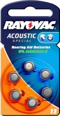 Ersatz-Rayovac Acoustic Special Hörgerätebatterie Typ 13  6er Blister